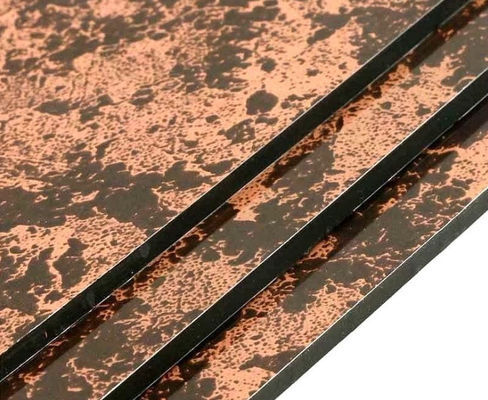 مراقبة صارمة للجودة لوحة الرخام من الألومنيوم ACM / ACP 1250 * 2500mm ، لامع عالي ، مقاوم للحريق لتزيين المترو