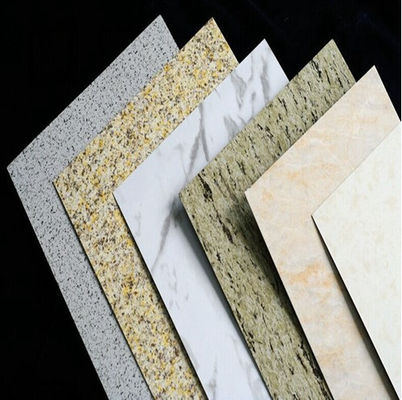 4mm PVDF الألومنيوم المركب لوحة عالية اللمعان حبوب الرخام الانتهاء من لوحة Alucobond للفنادق الفاخرة جدار الكسوة الديكور اللوبي